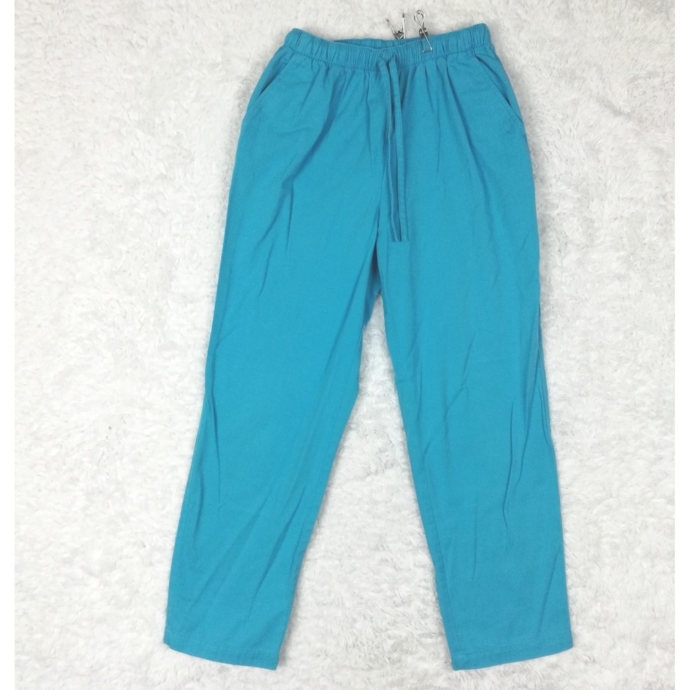 Breckenridge Womens Pants Straight Leg Pull On Teal Relaxed Elastic Petite 6P